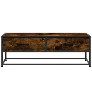 vidaXL Coffee Table Smoked Oak 100x50x35 cm Engineered Wood and Metal