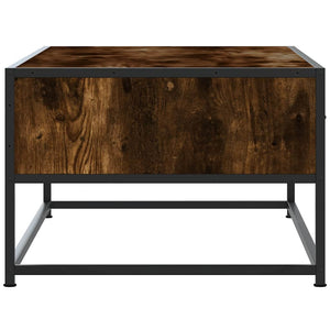 vidaXL Coffee Table Smoked Oak 100x50x35 cm Engineered Wood and Metal