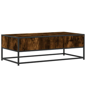 vidaXL Coffee Table Smoked Oak 100x50x35 cm Engineered Wood and Metal