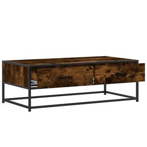 vidaXL Coffee Table Smoked Oak 100x50x35 cm Engineered Wood and Metal