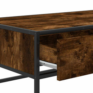 vidaXL Coffee Table Smoked Oak 100x50x35 cm Engineered Wood and Metal