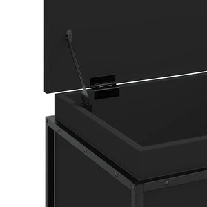 vidaXL Storage Box with Lid Black 60x40x51.5 cm Engineered Wood