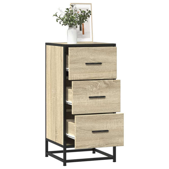 vidaXL Sideboard Sonoma Oak 35.5x35x76 cm Engineered Wood and Metal