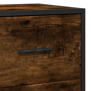 vidaXL Sideboard Smoked Oak 35.5x35x76 cm Engineered Wood and Metal