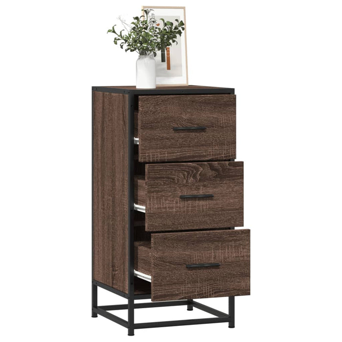 vidaXL Sideboard Brown Oak 35.5x35x76 cm Engineered Wood and Metal