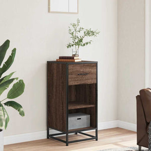 vidaXL Sideboard Brown Oak 35.5x35x76 cm Engineered Wood and Metal