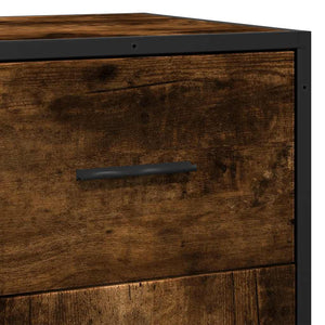 vidaXL Sideboard Smoked Oak 35.5x35x76 cm Engineered Wood and Metal