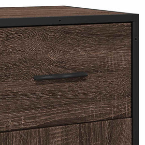 vidaXL Sideboard Brown Oak 35.5x35x76 cm Engineered Wood and Metal