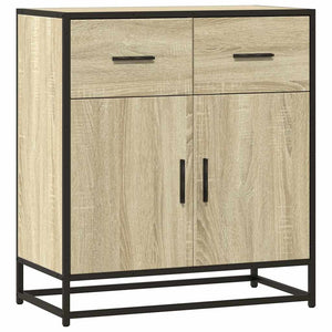 vidaXL Sideboard Sonoma Oak 68x35x76 cm Engineered Wood and Metal