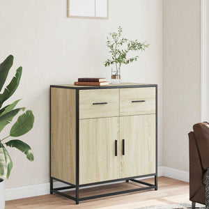 vidaXL Sideboard Sonoma Oak 68x35x76 cm Engineered Wood and Metal