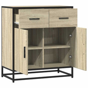 vidaXL Sideboard Sonoma Oak 68x35x76 cm Engineered Wood and Metal