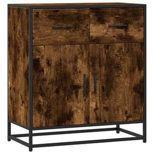 vidaXL Sideboard Smoked Oak 68x35x76 cm Engineered Wood and Metal