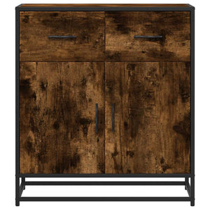 vidaXL Sideboard Smoked Oak 68x35x76 cm Engineered Wood and Metal