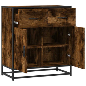 vidaXL Sideboard Smoked Oak 68x35x76 cm Engineered Wood and Metal