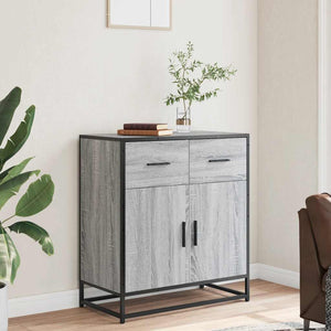 vidaXL Sideboard Grey Sonoma 68x35x76 cm Engineered Wood and Metal