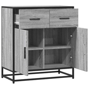 vidaXL Sideboard Grey Sonoma 68x35x76 cm Engineered Wood and Metal