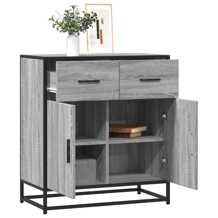 vidaXL Sideboard Grey Sonoma 68x35x76 cm Engineered Wood and Metal