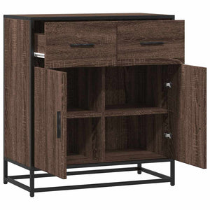 vidaXL Sideboard Brown Oak 68x35x76 cm Engineered Wood and Metal