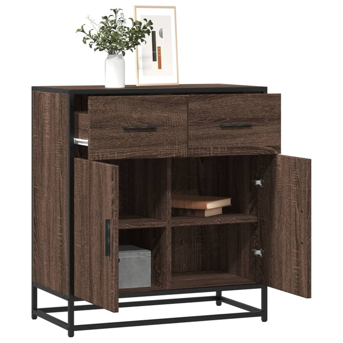 vidaXL Sideboard Brown Oak 68x35x76 cm Engineered Wood and Metal