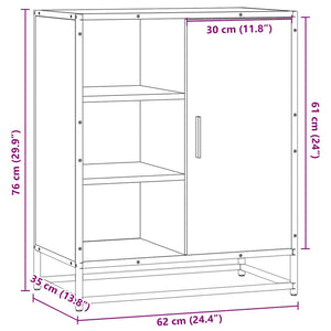 vidaXL Sideboard Smoked Oak 62x35x76 cm Engineered Wood