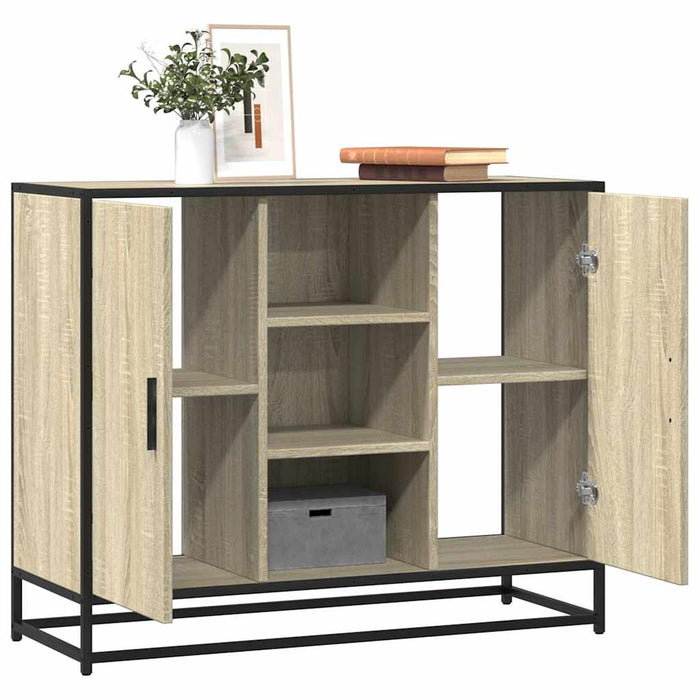 vidaXL Sideboard Sonoma Oak 92x35x76 cm Engineered Wood