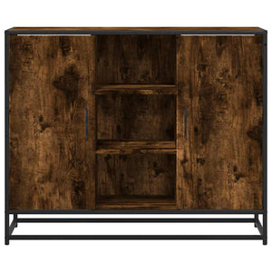 vidaXL Sideboard Smoked Oak 92x35x76 cm Engineered Wood