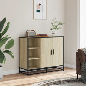 vidaXL Sideboard Sonoma Oak 92x35x76 cm Engineered Wood