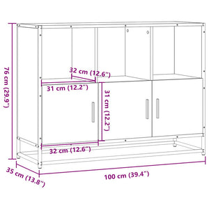 vidaXL Sideboard Black 100x35x76 cm Engineered Wood