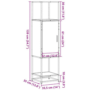 vidaXL Highboard Black 35.5x35x139 cm Engineered Wood and Metal