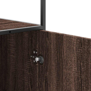 vidaXL Highboard Brown Oak 35.5x35x139 cm Engineered Wood and Metal