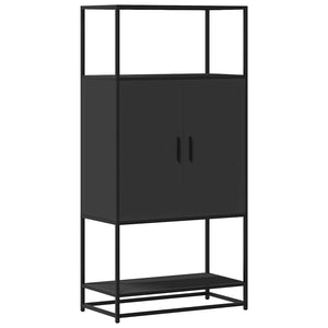 vidaXL Highboard Black 68x35x139 cm Engineered Wood and Metal