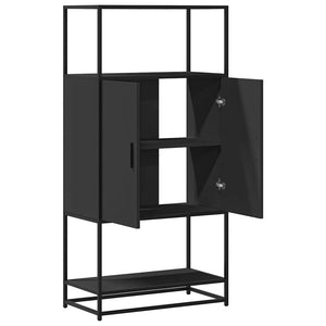 vidaXL Highboard Black 68x35x139 cm Engineered Wood and Metal