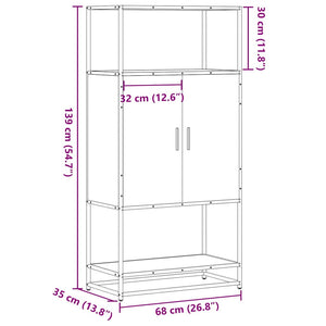 vidaXL Highboard Black 68x35x139 cm Engineered Wood and Metal