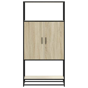 vidaXL Highboard Sonoma Oak 68x35x139 cm Engineered Wood and Metal