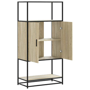 vidaXL Highboard Sonoma Oak 68x35x139 cm Engineered Wood and Metal