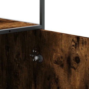 vidaXL Highboard Smoked Oak 68x35x139 cm Engineered Wood and Metal