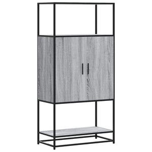 vidaXL Highboard Grey Sonoma 68x35x139 cm Engineered Wood and Metal