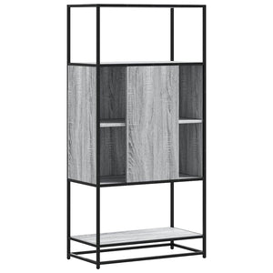 vidaXL Highboard Grey Sonoma 68x35x139 cm Engineered Wood and Metal