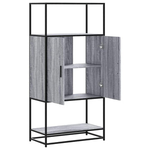 vidaXL Highboard Grey Sonoma 68x35x139 cm Engineered Wood and Metal