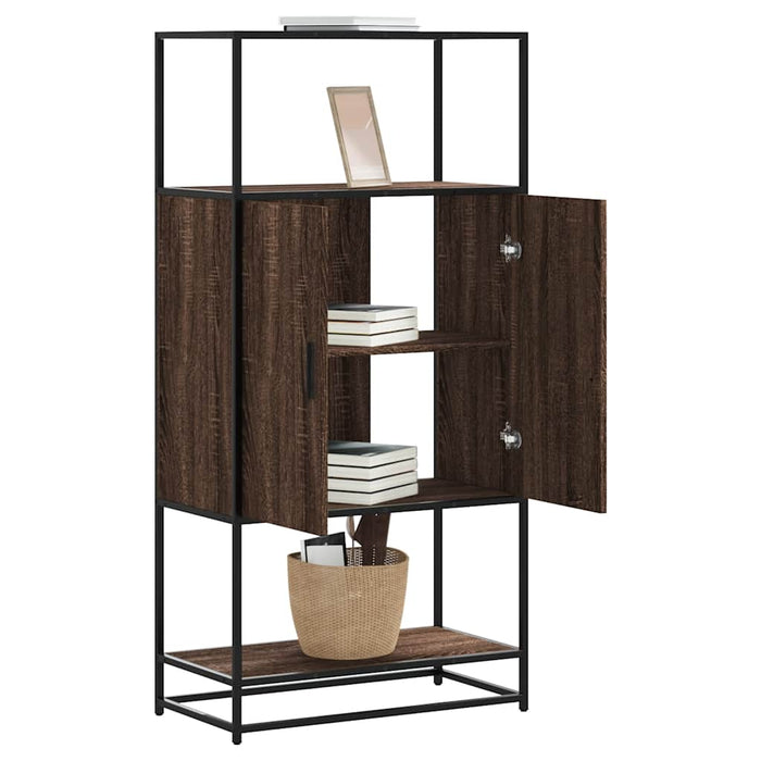 vidaXL Highboard Brown Oak 68x35x139 cm Engineered Wood and Metal