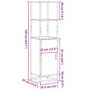 vidaXL Highboard Black 35.5x35x139 cm Engineered Wood and Metal