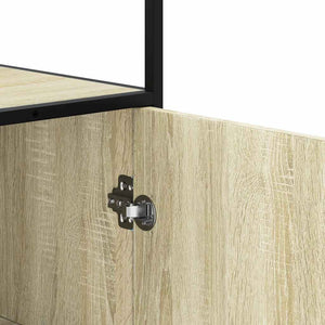 vidaXL Highboard Sonoma Oak 35.5x35x139 cm Engineered Wood and Metal