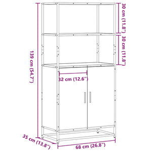 vidaXL Highboard Black 68x35x139 cm Engineered Wood and Metal