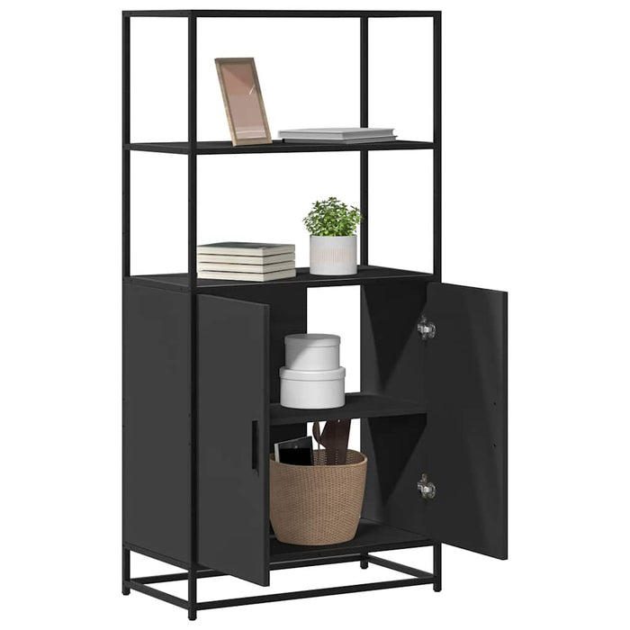 vidaXL Highboard Black 68x35x139 cm Engineered Wood and Metal