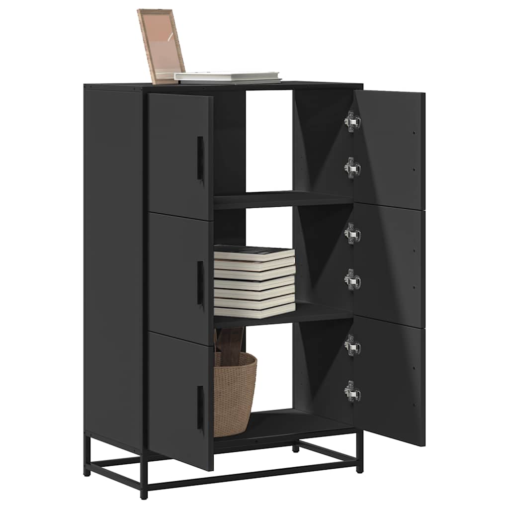 vidaXL Highboard Black 68x35x106.5 cm Engineered Wood and Metal