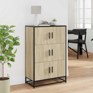 vidaXL Highboard Sonoma Oak 68x35x106.5 cm Engineered Wood and Metal