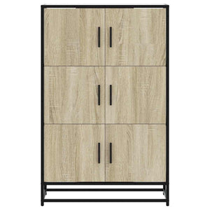 vidaXL Highboard Sonoma Oak 68x35x106.5 cm Engineered Wood and Metal