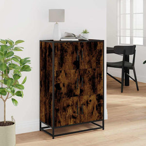 vidaXL Highboard Smoked Oak 68x35x106.5 cm Engineered Wood and Metal