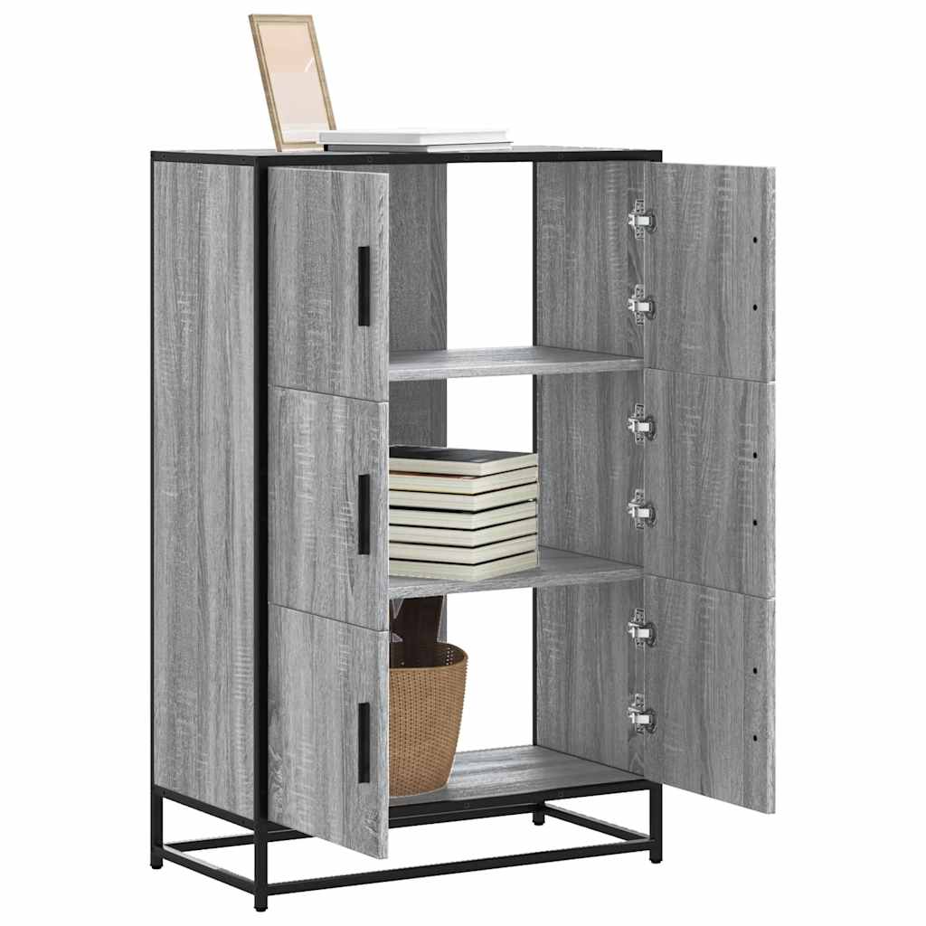 vidaXL Highboard Grey Sonoma 68x35x106.5 cm Engineered Wood and Metal