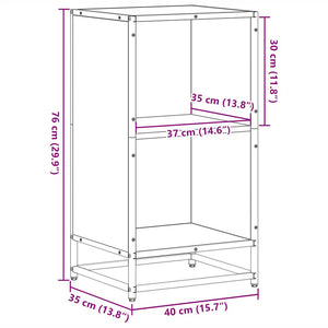 vidaXL Book Cabinet Black 40x35x76 cm Engineered Wood